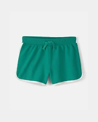Girls French Terry Active Shorts - Green