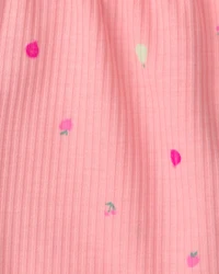 Toddler Girl Fruit Short-Sleeve Loose Fit 2-Piece pyjama Set - Pink