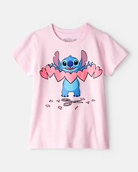 Girls Valentine's Day Heart Short-Sleeve Graphic Tee - Pink