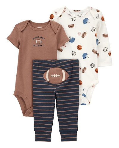 Baby Boy 3-Piece Football Little Character Set