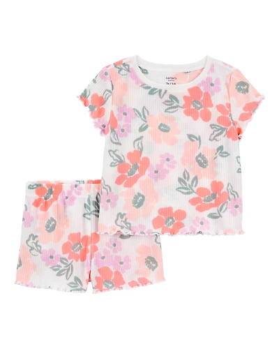Toddler Girl Floral Loose Fit 2-Piece Pyjamas