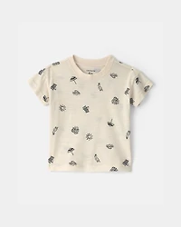 Baby Boy 2-Piece Beach Romper Set - Black/Ivory