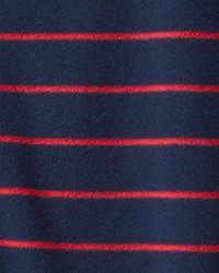 Baby Boy Dog Striped Fleece Loose Fit 1-Piece Pyjamas - Navy