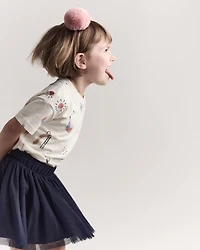 Toddler Short-Sleeve Relaxed Graphic Tee Park Day Print - Cream