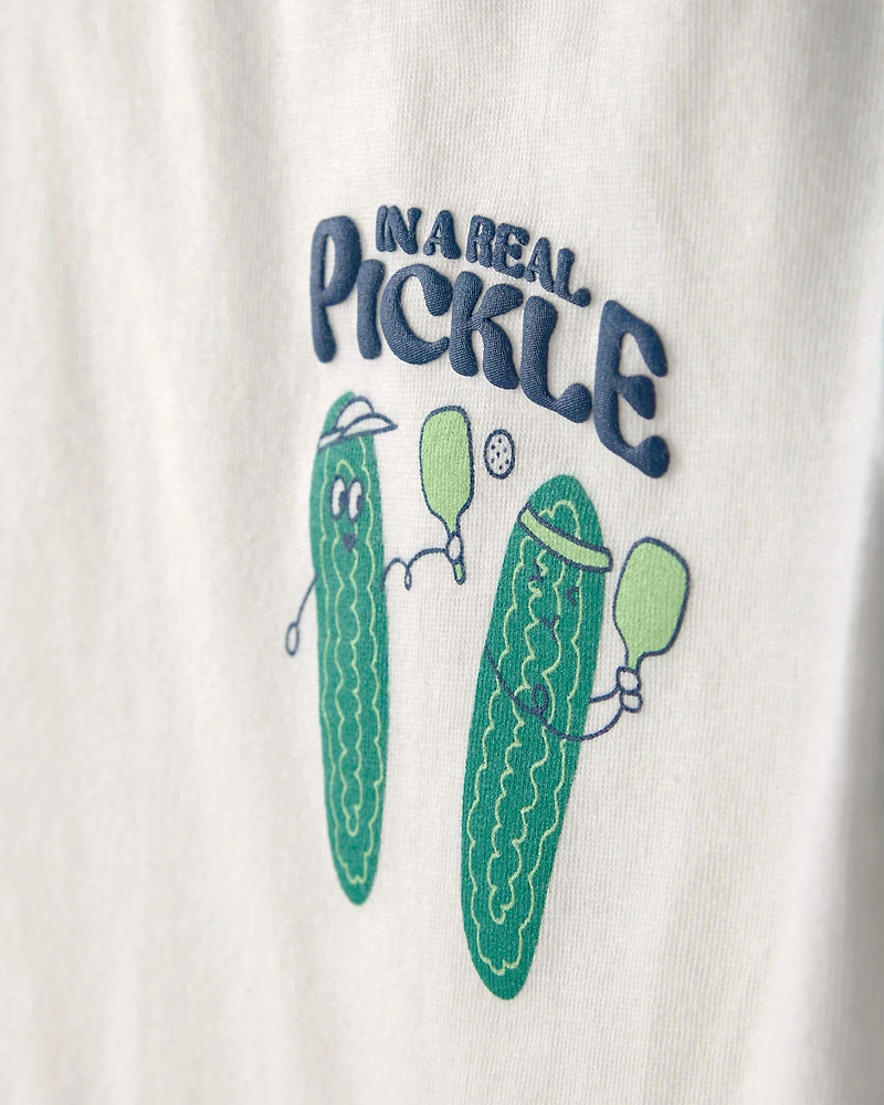 Baby Boy Pickleball Polo Shirt - Green/Ivory