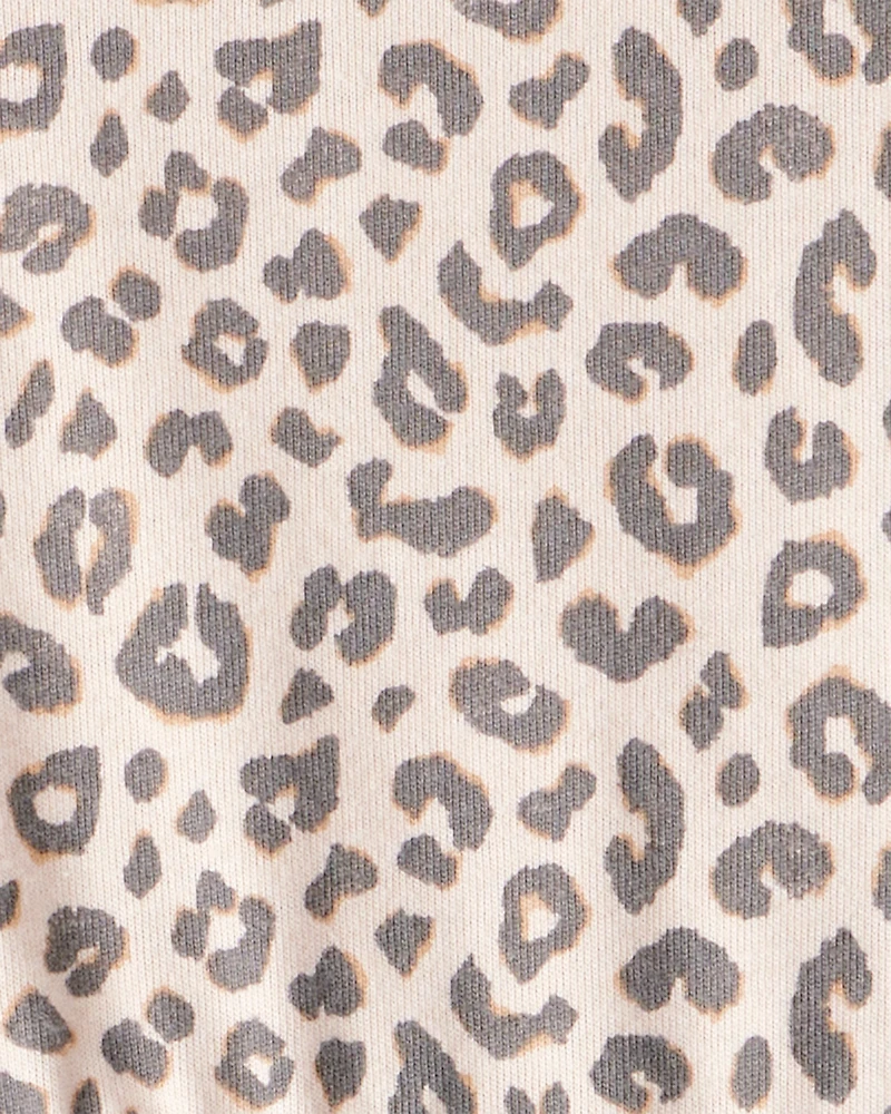 Baby Girl Leopard Print Long-Sleeve Dress - Brown