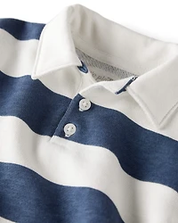 Baby Organic Cotton Henley Top Stripes