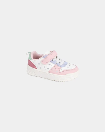 Toddler Girl Colour Block Casual Sneakers - Pink/White