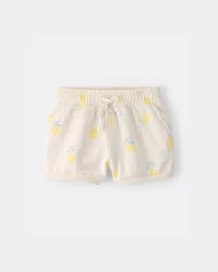 Baby Girl French Terry Shorts - Cream