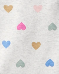 Baby Girl 5-Pack Hearts Print Cotton Multipack Bodysuits