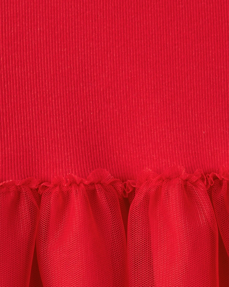 Baby Girl Long-Sleeve Tee & Heart Pant Set - Red