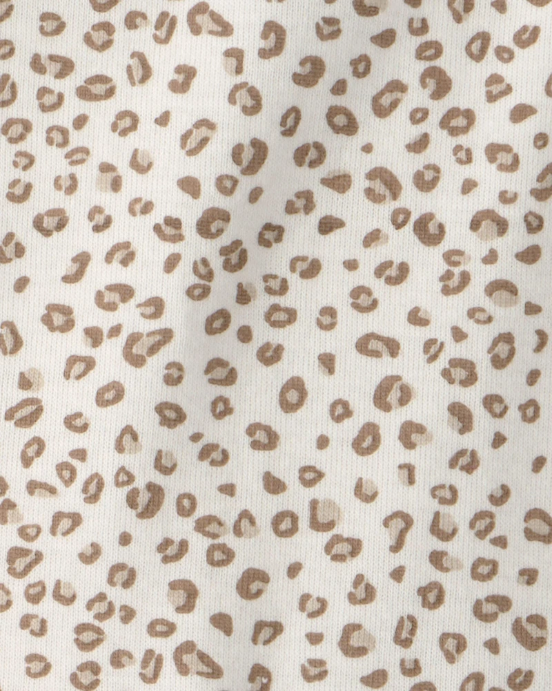 Baby Girl 3-Piece Cheetah Solid Top & Short Set - Brown