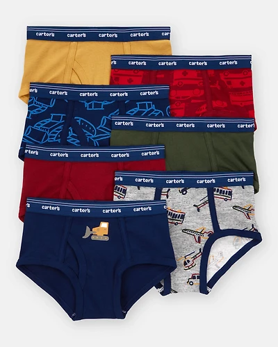 Toddler Boy 7-Pack Construction Print Brief Underwear