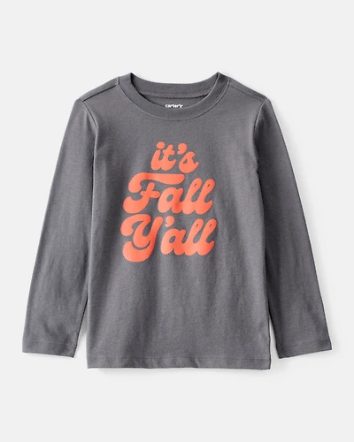 Toddler Boy Its Fall Yall Long-Sleeve Graphic Tee - Grey
