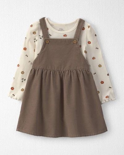Toddler Girl 2-Piece Organic Cotton Corduroy Jumper Set