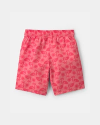 Boys Tropical Swim Trunks - Red