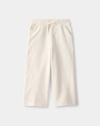 Toddler Girl French Terry Wide-Leg Active Pants - Ivory