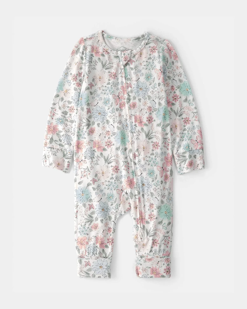Baby Girl Butterfly Garden 2-Way Zip PurelySoft Sleeper