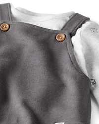 Baby 2-Piece Organic Cotton Overall Set Bear Print