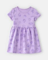 Toddler Girl Blippi Short-Sleeve Dress – Lavender