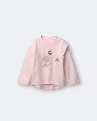 Toddler Girl Skiing Squish Long-Sleeve Top - Ivory