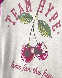 Girls Cherry Long-Sleeve T-Shirt - Grey