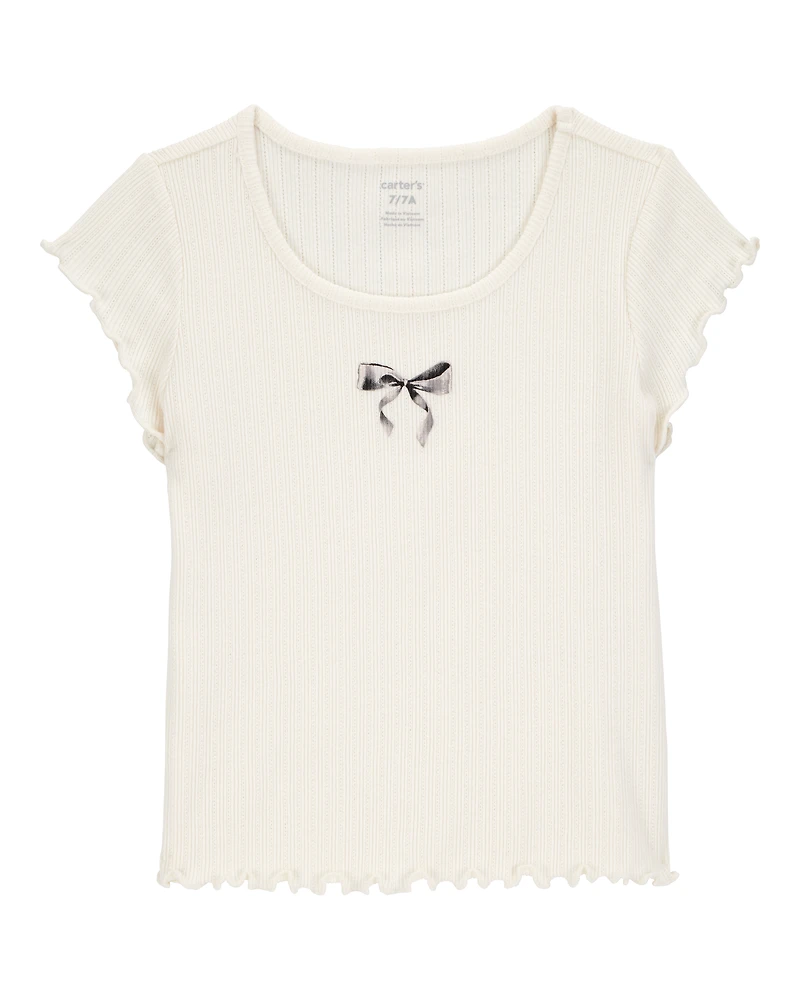 Kid Bow Pointelle Baby Tee