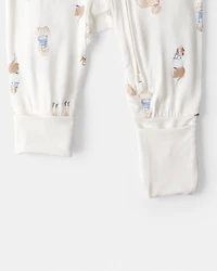 Baby Dog Print PurelySoft Snug Fit Sleeper - Cream