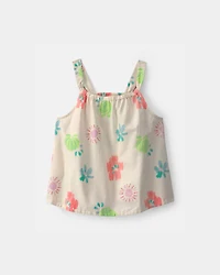 Girls Floral Tank Top - Cream
