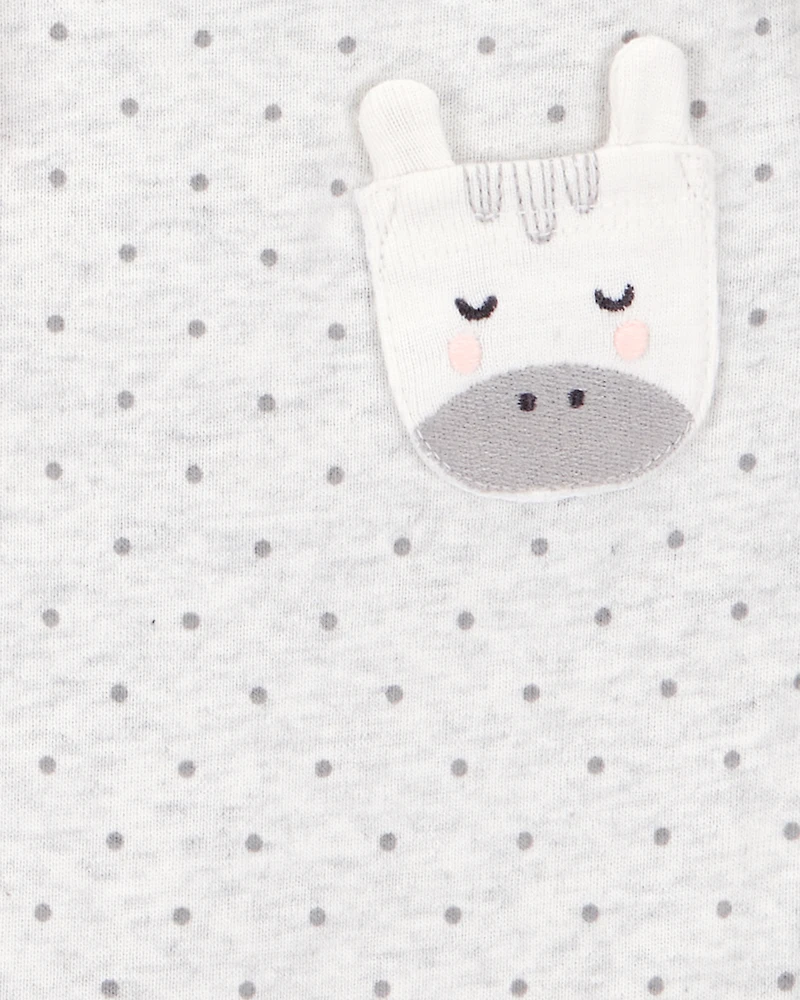 Baby Girl 5-Pack Animal Short-Sleeve Cotton Bodysuits