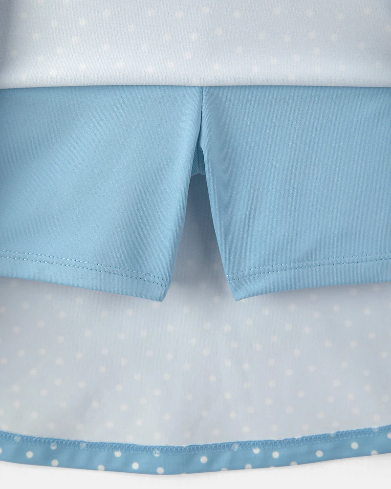 Girls Polka Dot Active Dress - Blue