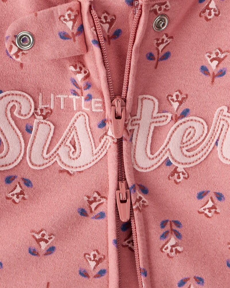 Baby Little Sister 2-Way Zip Cotton Sleeper