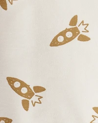 Toddler Boy Rocket French Terry Long-Sleeve Tee & Pant Set - Ivory/Yellow