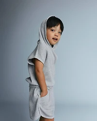 Toddler Waffle Knit Hooded Top - Heather Grey
