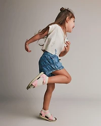 Toddler Girl Ruched Shorts Chambray