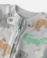 Baby Organic Cotton Sleep & Play Pyjama Aussie Friends Print