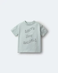 Toddler 'Salty Sun Socials' Relaxed Graphic Tee - Light Blue
