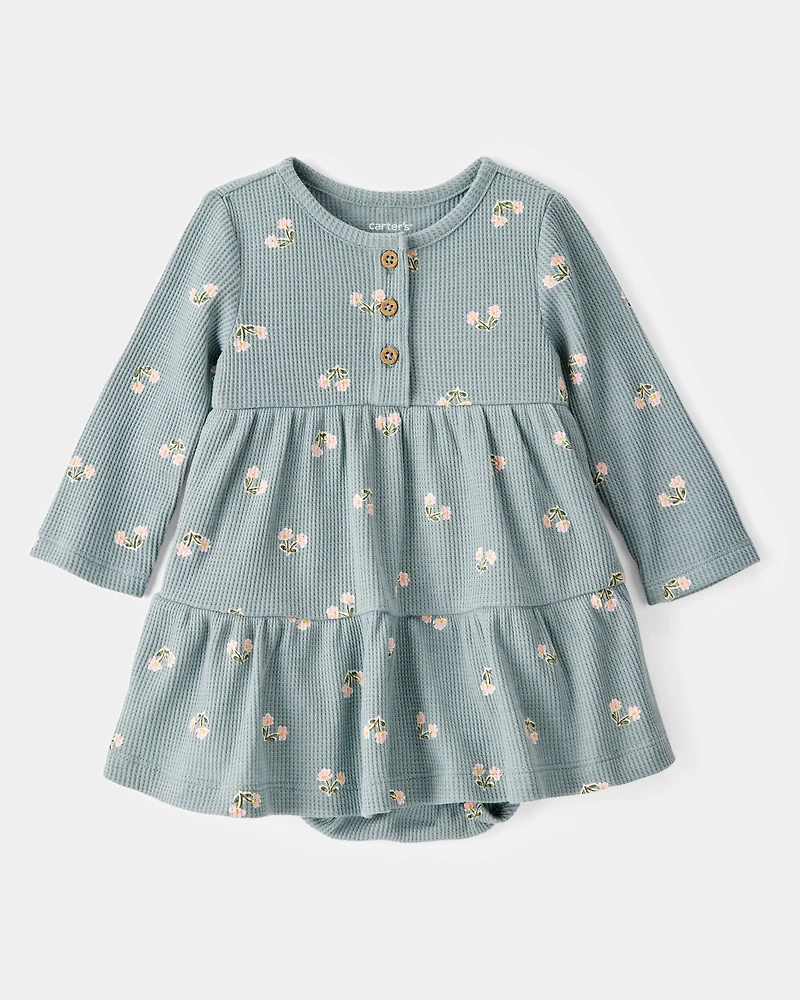 Baby Floral Thermal Bodysuit Dress