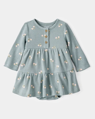 Baby Floral Thermal Bodysuit Dress