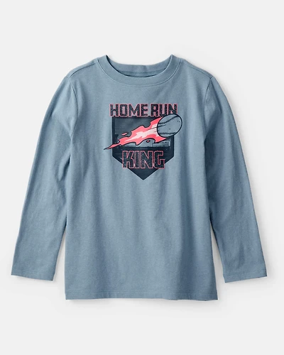 Boys Baseball Long-Sleeve Graphic Tee - Blue