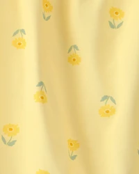 Toddler Girl Floral Sleeveless Loose Fit 2-Piece Pyjama Set - Yellow