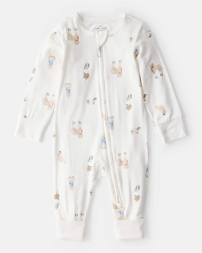 Baby Dog Print PurelySoft Snug Fit Sleeper - Cream