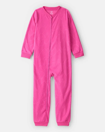 Girls Space Print Loose Fit Long-Sleeve Zip-Up 1-Piece Pyjamas – Blue
