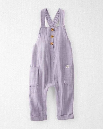 Baby Organic Cotton Gauze Overalls Lilac