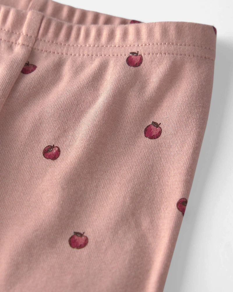 Baby Girl 2-Piece Organic Cotton Pajamas Pink Apples