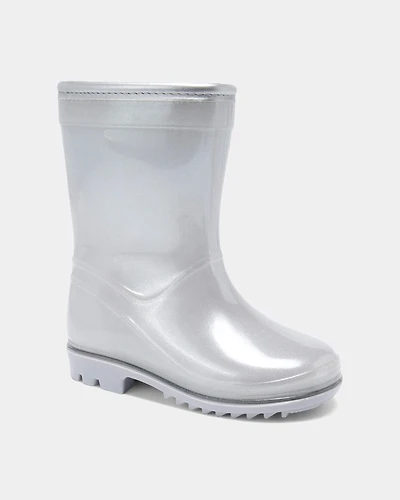 Toddler Girl Rain Boots - Silver