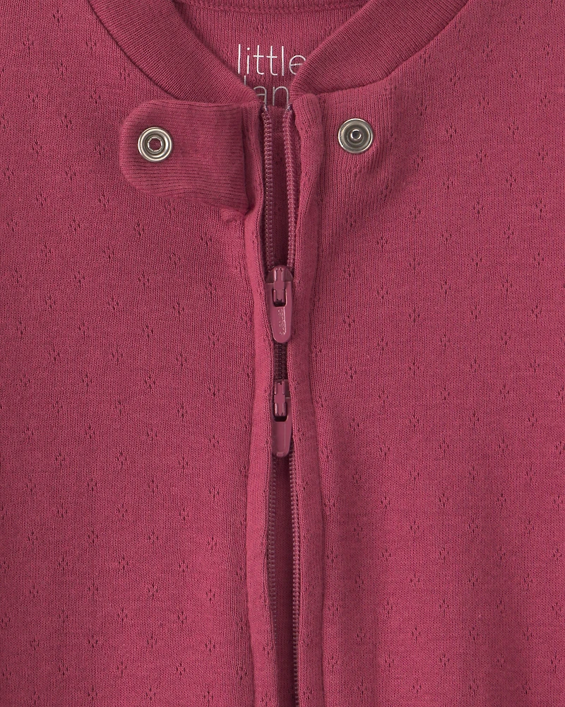 Baby Girl Organic Cotton Pointelle Sleeper