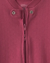 Baby Girl Organic Cotton Pointelle Sleeper