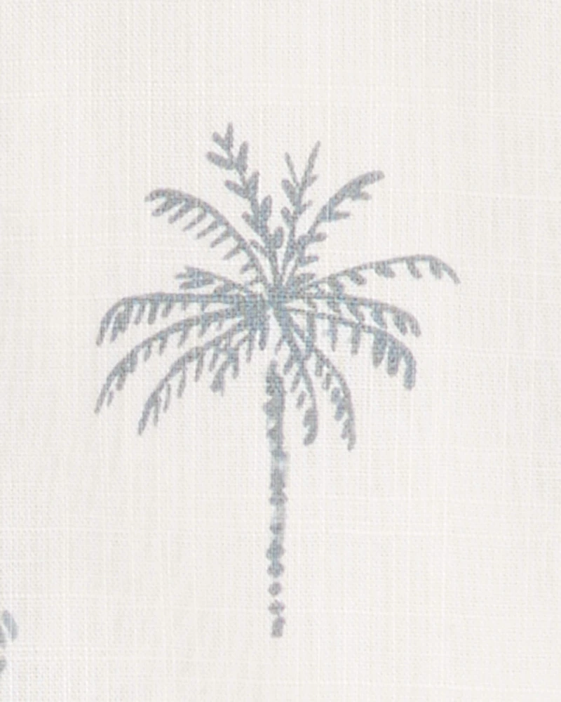 Baby Boy 2-Piece Palm Tree Print Short Set - Ivory/Blue