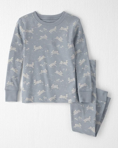 Toddler 2-Piece Organic Cotton Pyjama Blue Bunnies Print